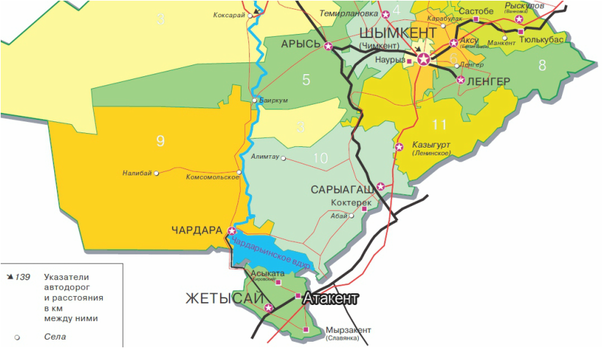 Чимкентская область Казахстан карта. Карта Шымкента.